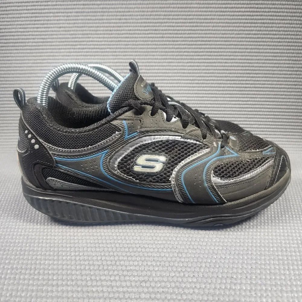 Skechers Shape Ups Women's Size 9 Black Blue Toning Walking Shoes 12320